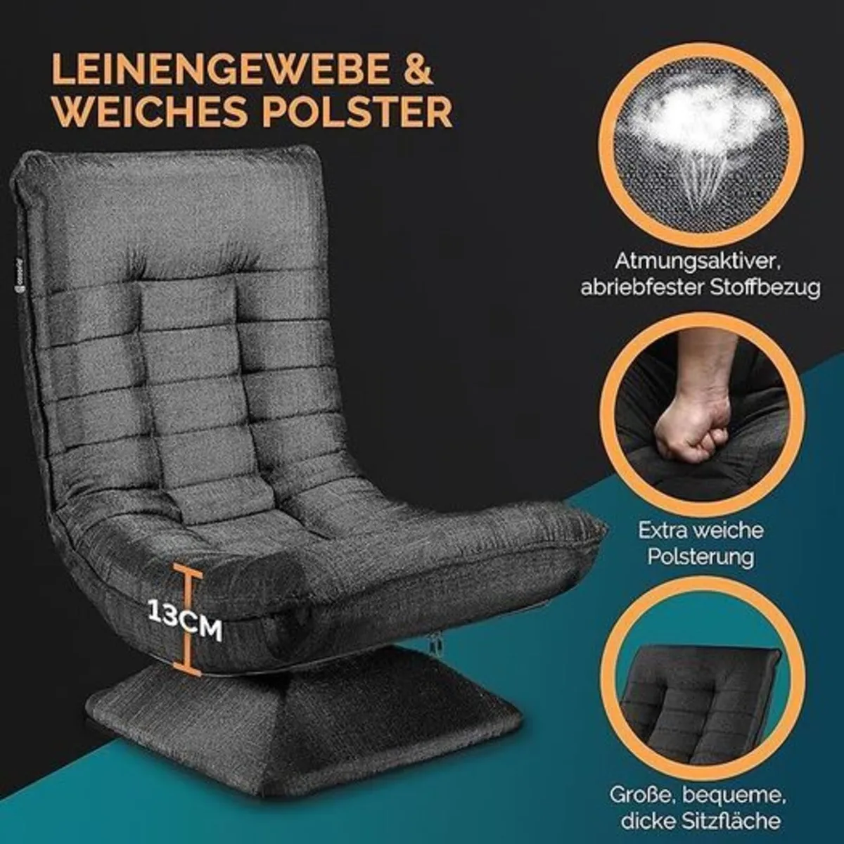 Armchair Recliner 360 deg 5-way adjustable backres - Image 4