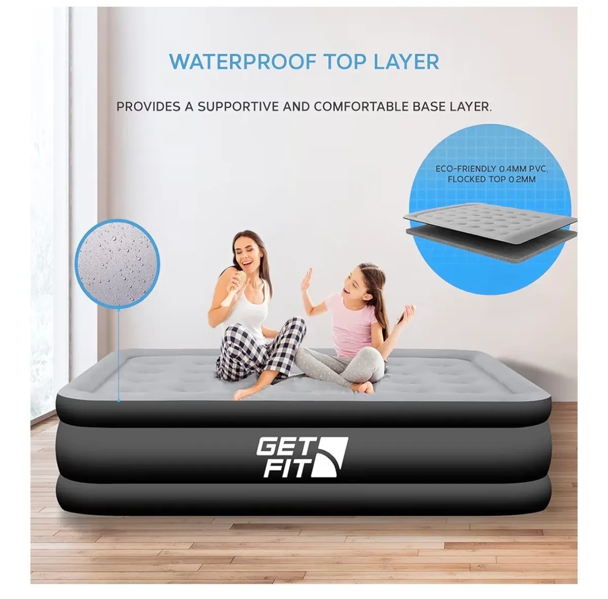 Double Air Bed with Built-In Electric Pump - Image 4