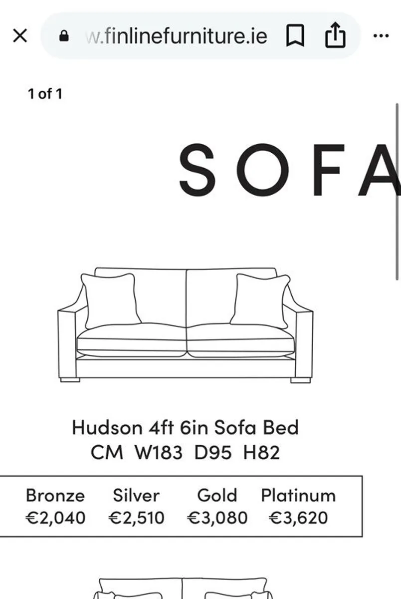 Finline Hudson sofa bed pristine condition - Image 2