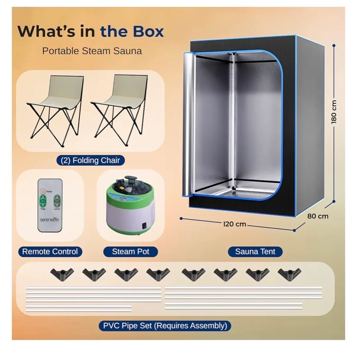 SereneLife 2-Person Portable Steam Sauna - Image 2