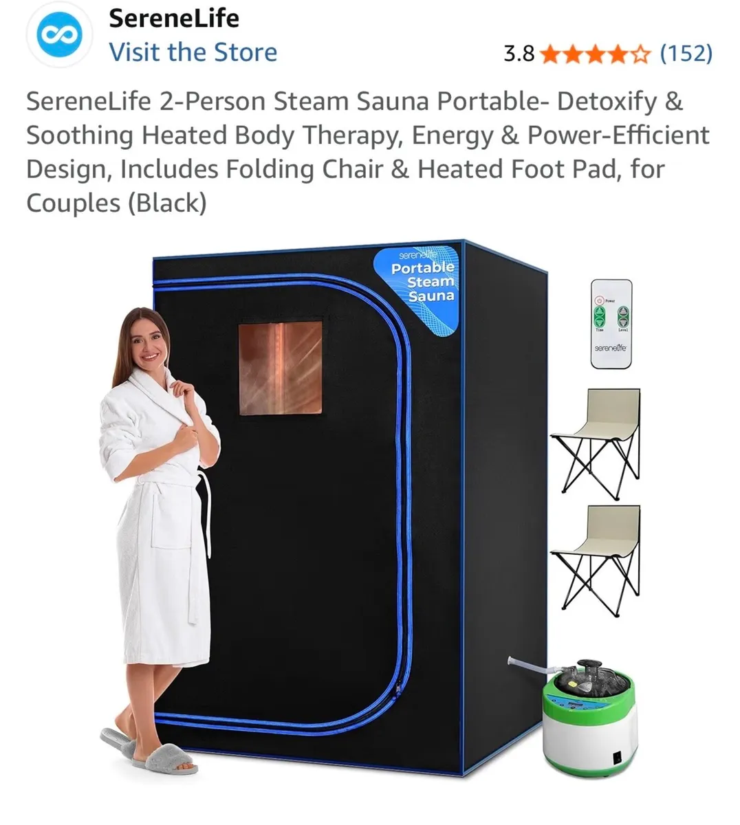 SereneLife 2-Person Portable Steam Sauna - Image 1