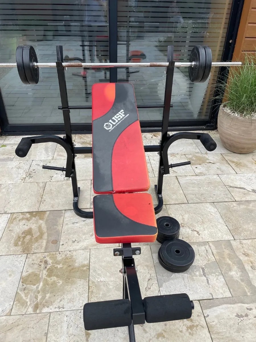 Gym Weightbench and Weights - Image 1