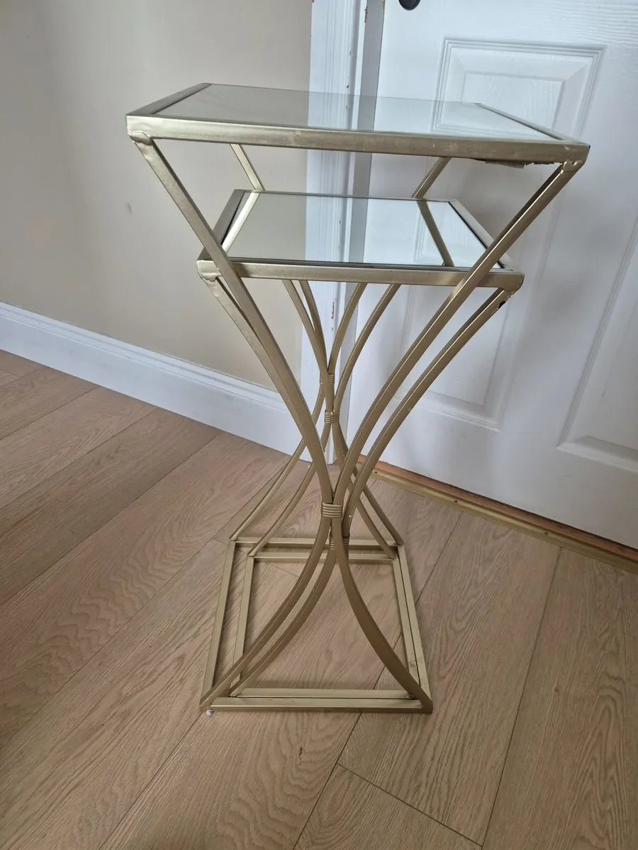 2 Gold Side tables - Image 2