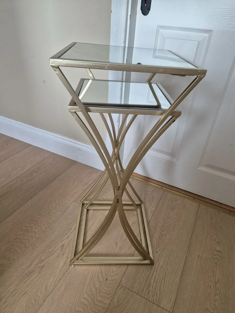 2 Gold Side tables - Image 3