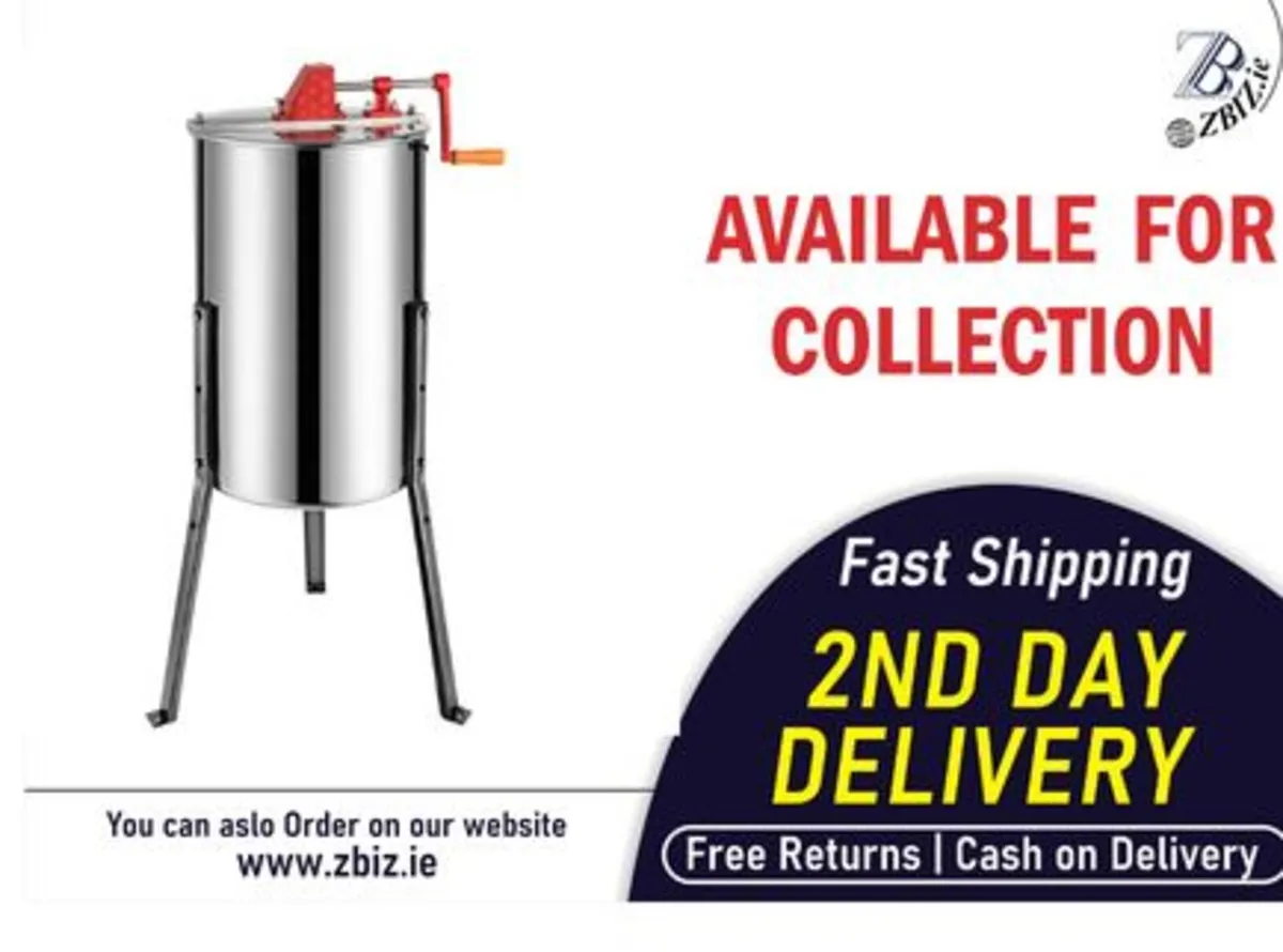Large Stainless Steel Honey Extractor - Image 1