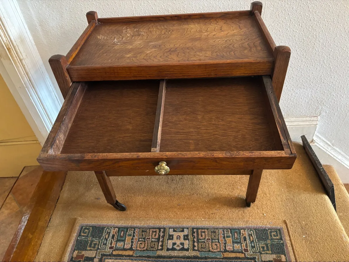 Oak Barley Twist Serving Trolly - Image 2