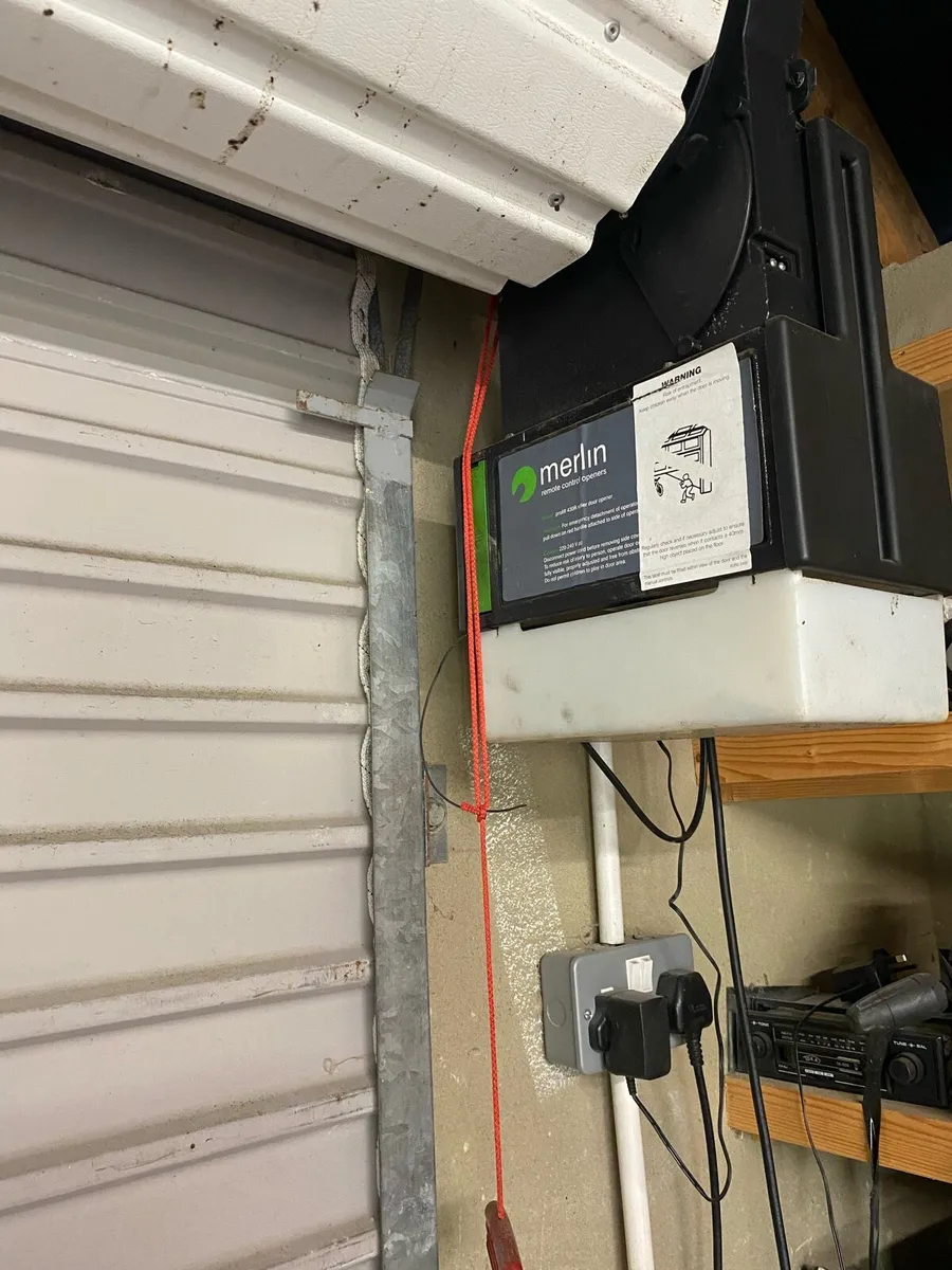 White roller door with electric motor - Image 2