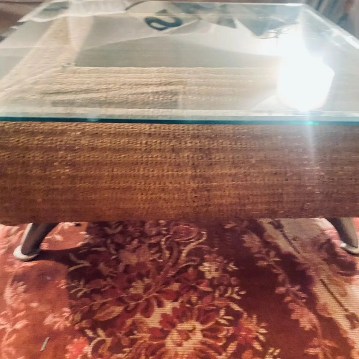 Coffee table with glass top and two matching occasional tables - Image 2