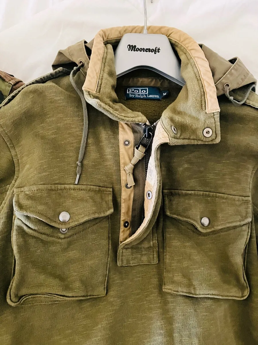 Polo Ralph Lauren army Jmper Hoodie rare! - Image 2
