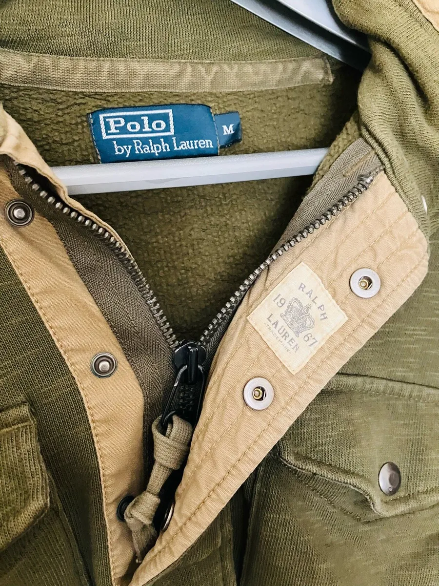 Polo Ralph Lauren army Jmper Hoodie rare! - Image 4