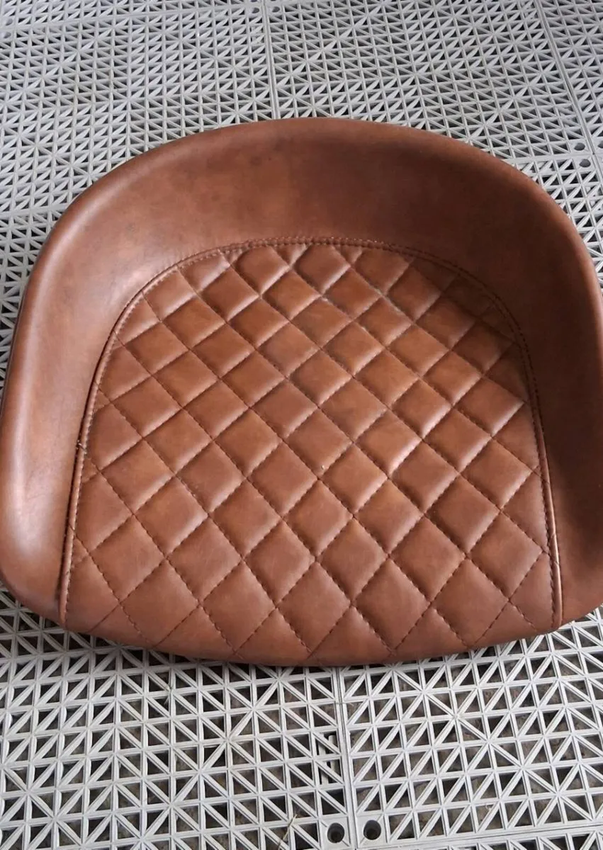 2 New Faux Leather Stool Seats - Image 1