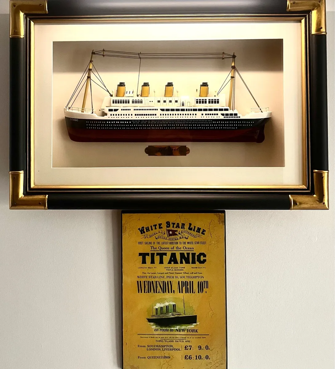 Vintage RMS Shadow Box & Titantic Plaque (57x38cm) - Image 1