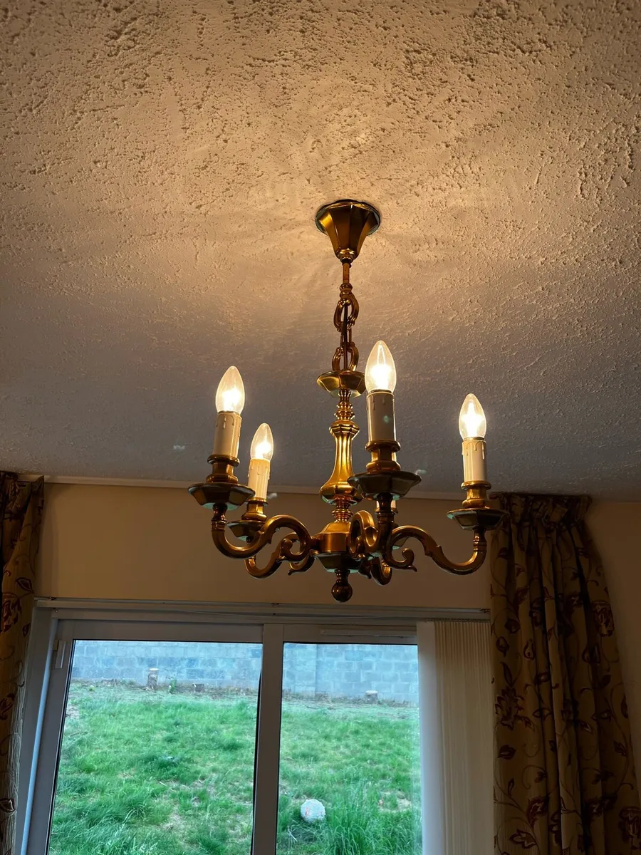 Solid Brass Chandelier & Wall light set - Image 4
