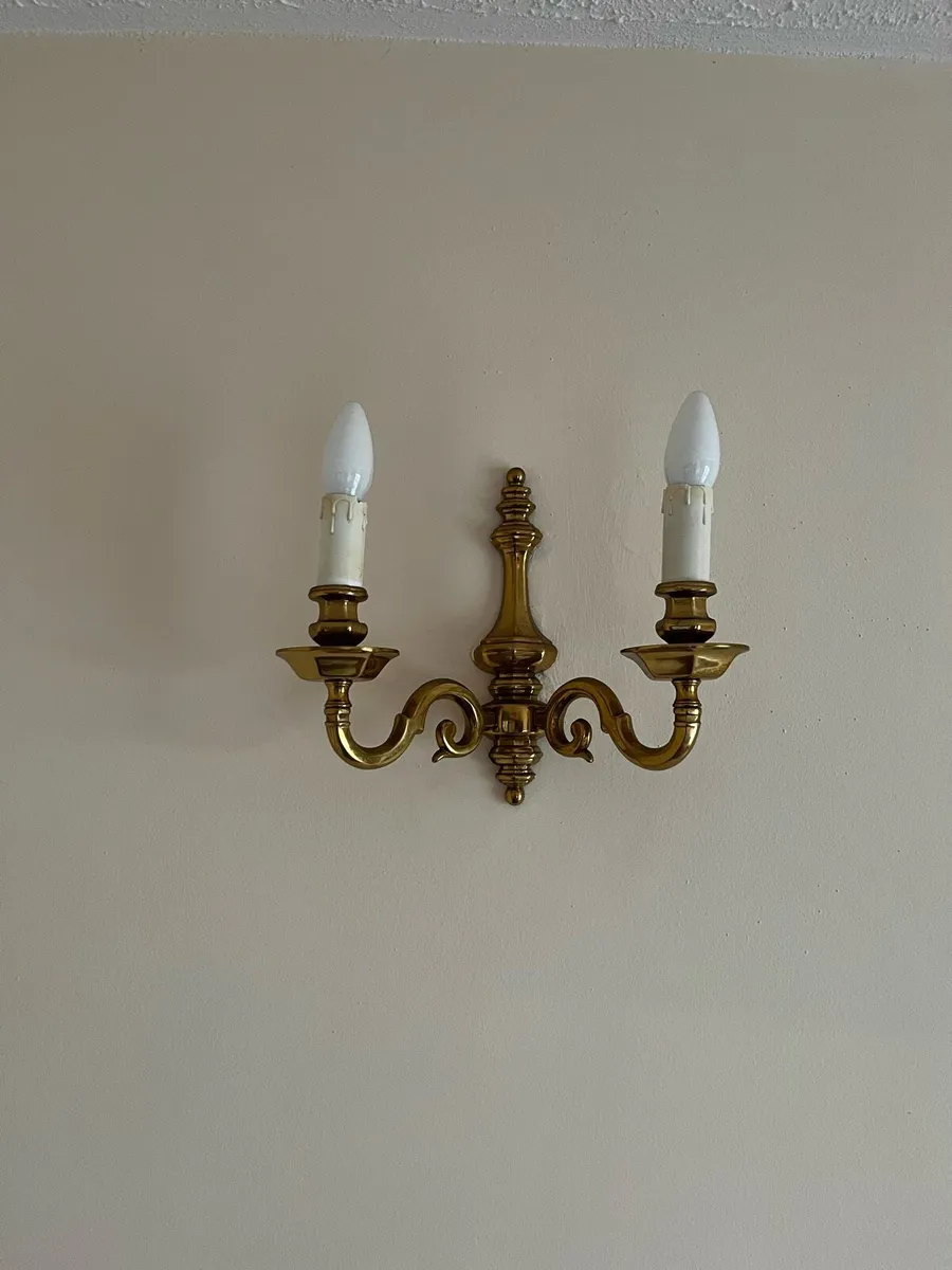 Solid Brass Chandelier & Wall light set - Image 2