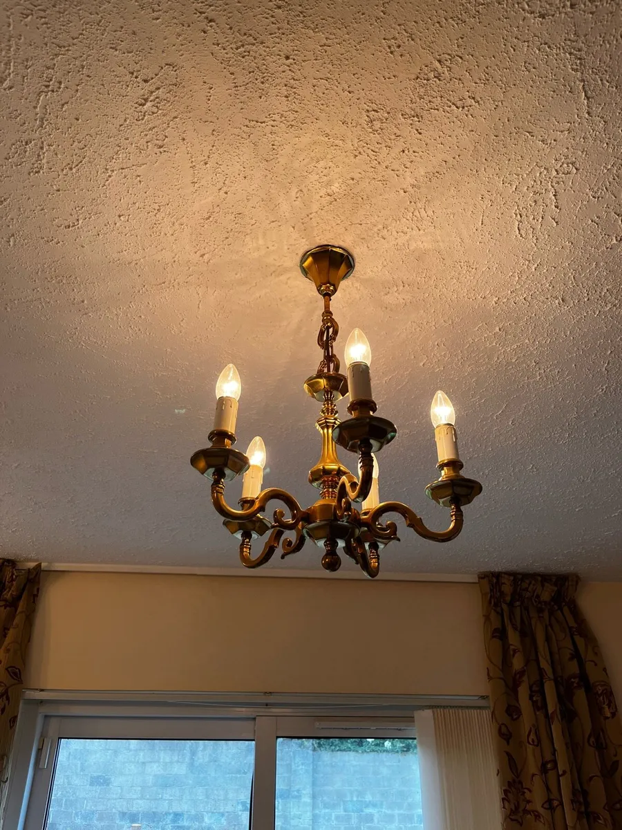 Solid Brass Chandelier & Wall light set - Image 3