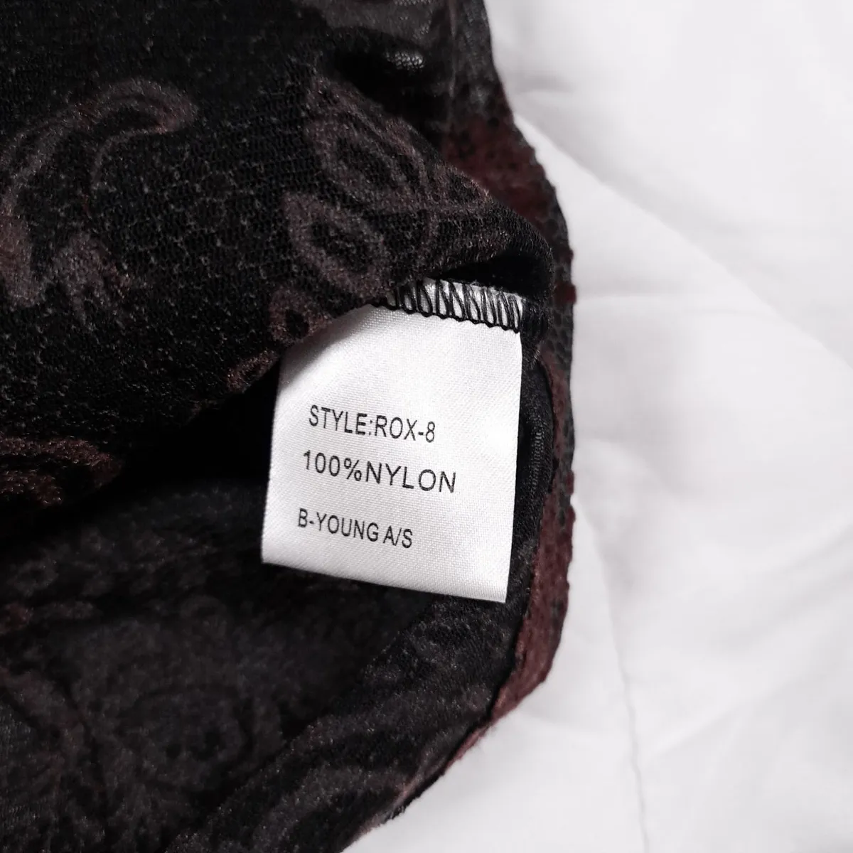 B. Young Dark Brown Black Sheer Frill Blouse 14UK - Image 2