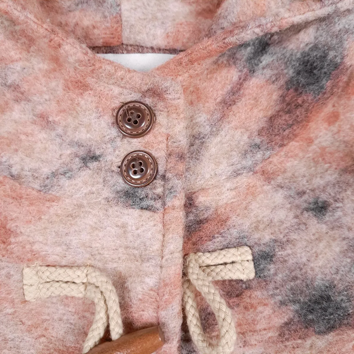 Kew 159 Vintage Orange Plaid Duffle Coat 12UK - Image 3