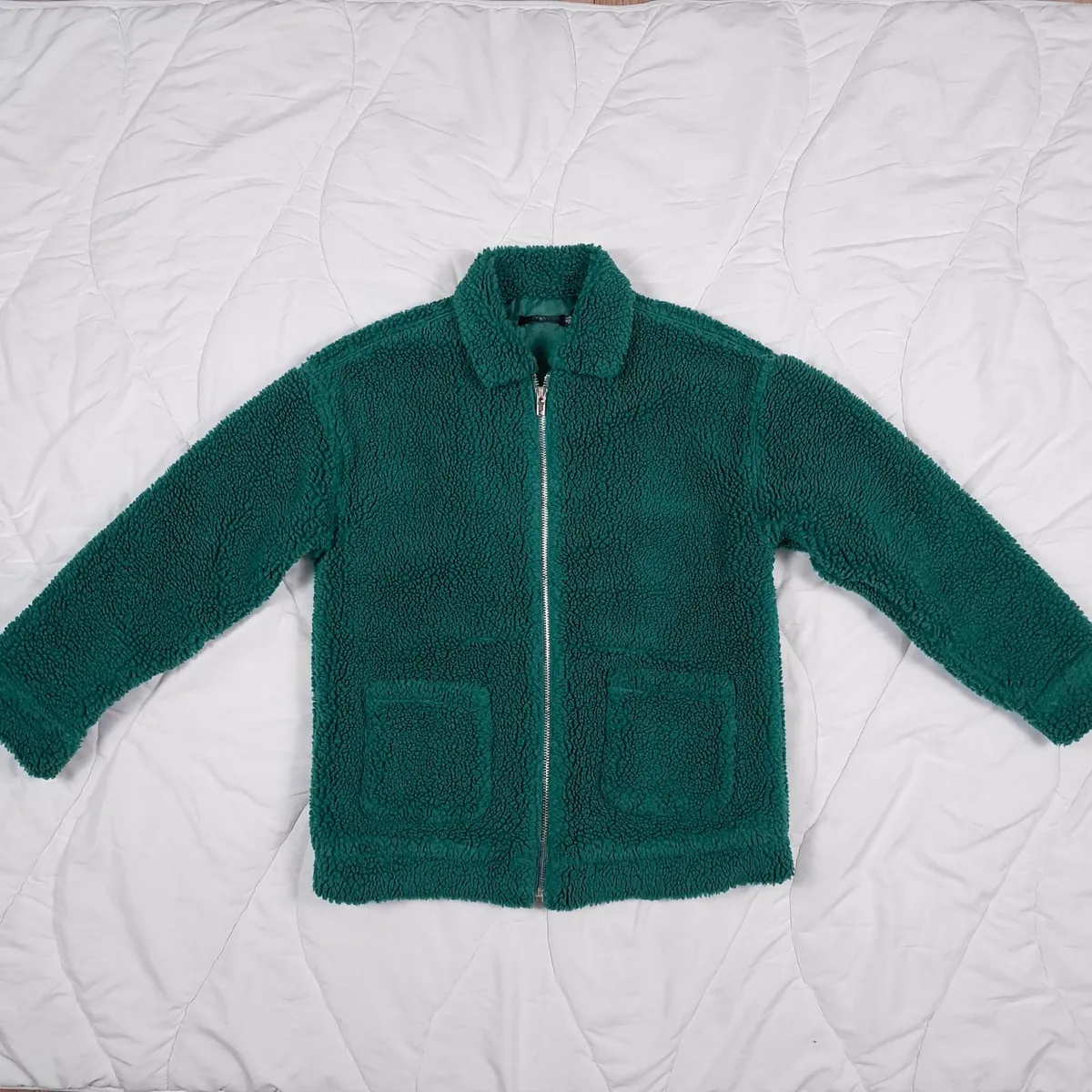 Missguided Green Sherpa Teddy Jacket 8UK/36EU - Image 1