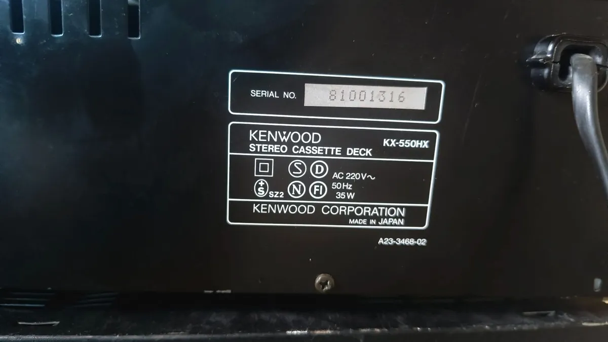 KENWOOD KX-550HX STEREO CASSETTE DECK MADE  JAPAN - Image 2