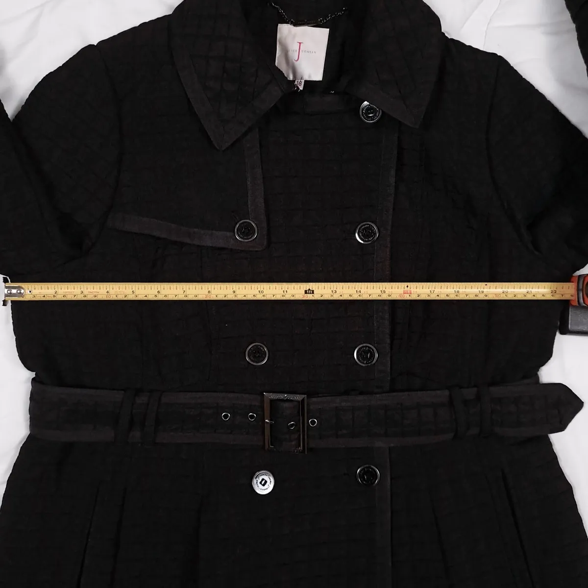 Jasper Conran Black Quilted Trench Coat 18UK/46EU - Image 3