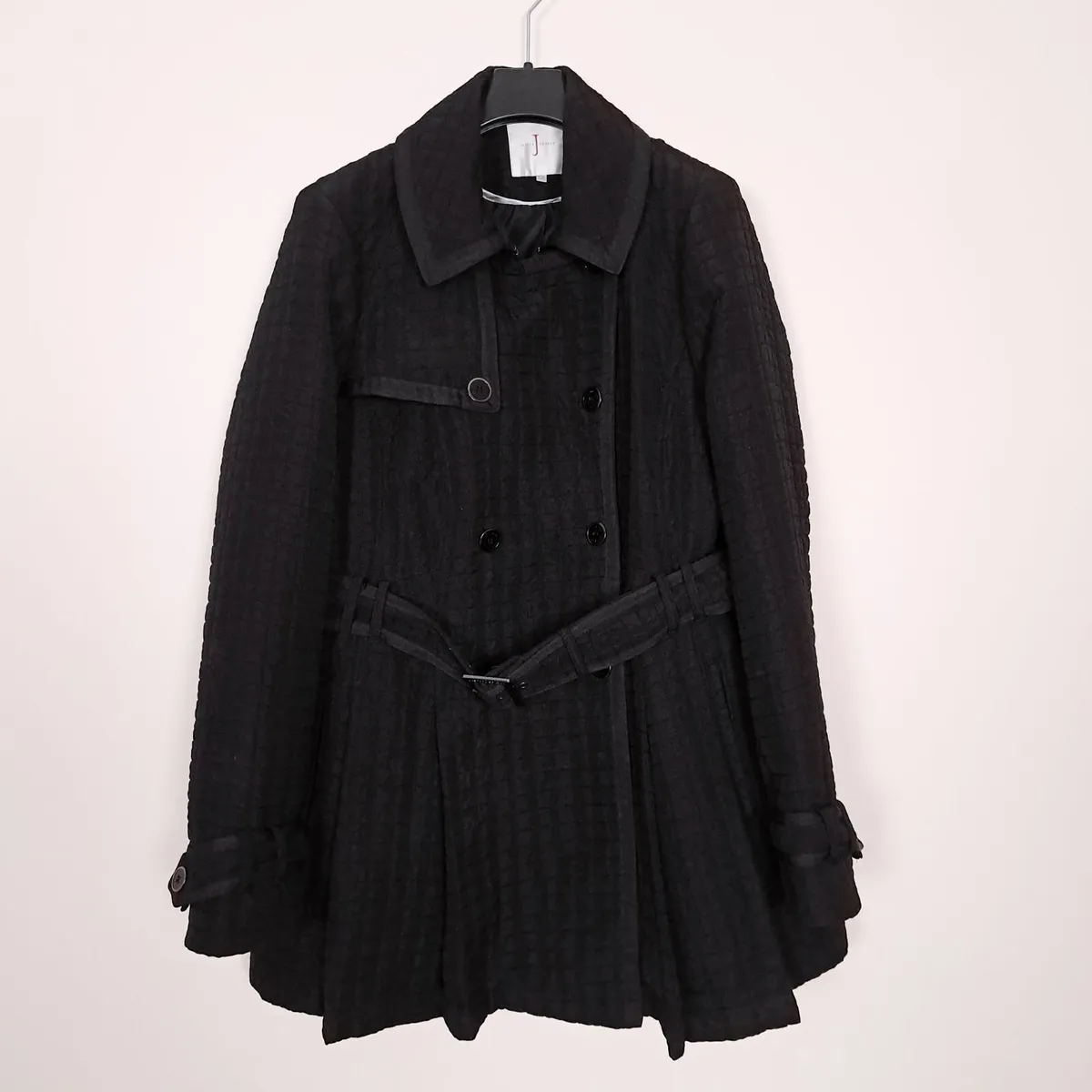 Jasper Conran Black Quilted Trench Coat 18UK/46EU - Image 1
