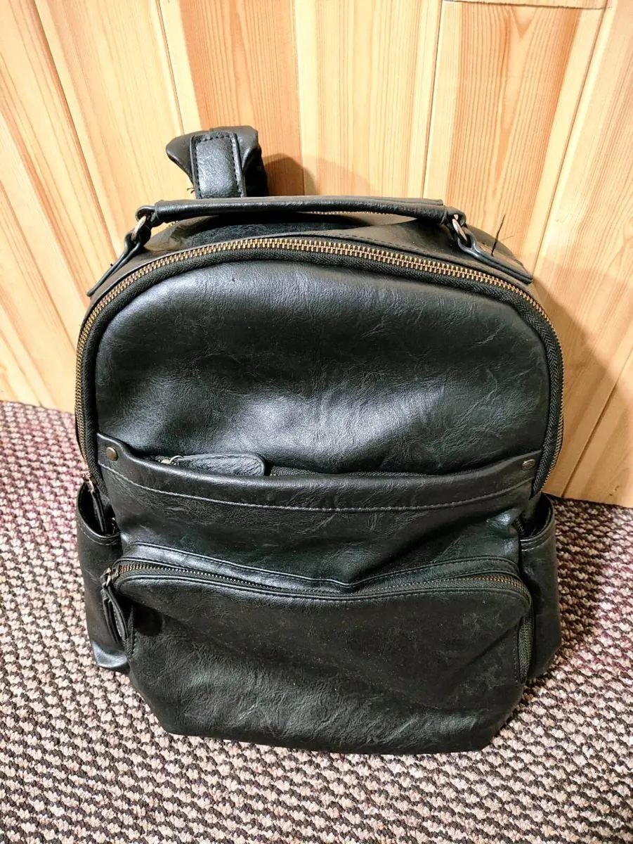 Black Genuine‑Leather Backpack – Great Condition - Image 1