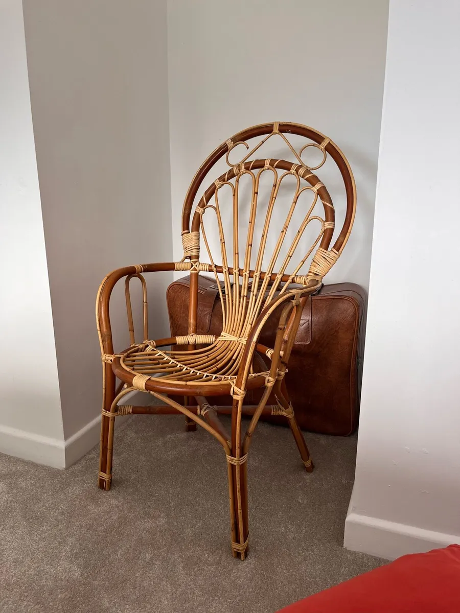Mid-century rattan side chair - Image 1