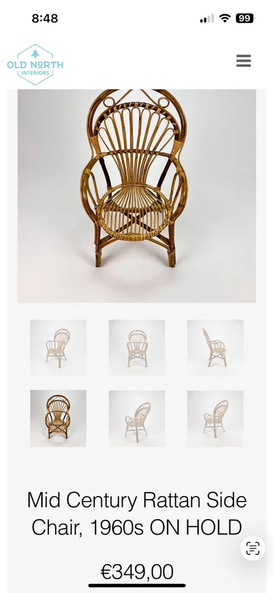 Mid-century rattan side chair - Image 2