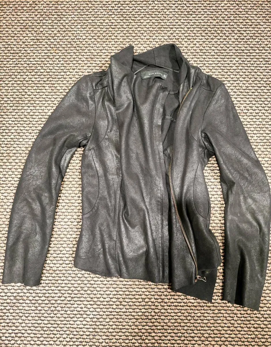 ZARA WOMAN Genuine Leather Jacket – Size S – Excel - Image 1