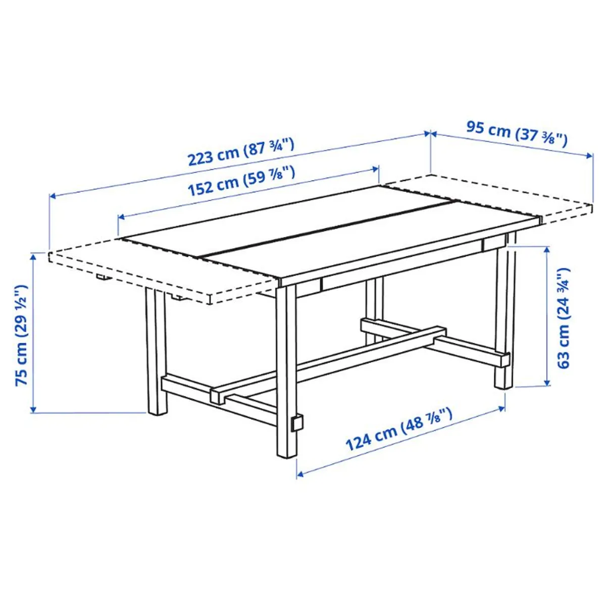 IKEA NORDVIKEN Extendable Dining Table - Image 3