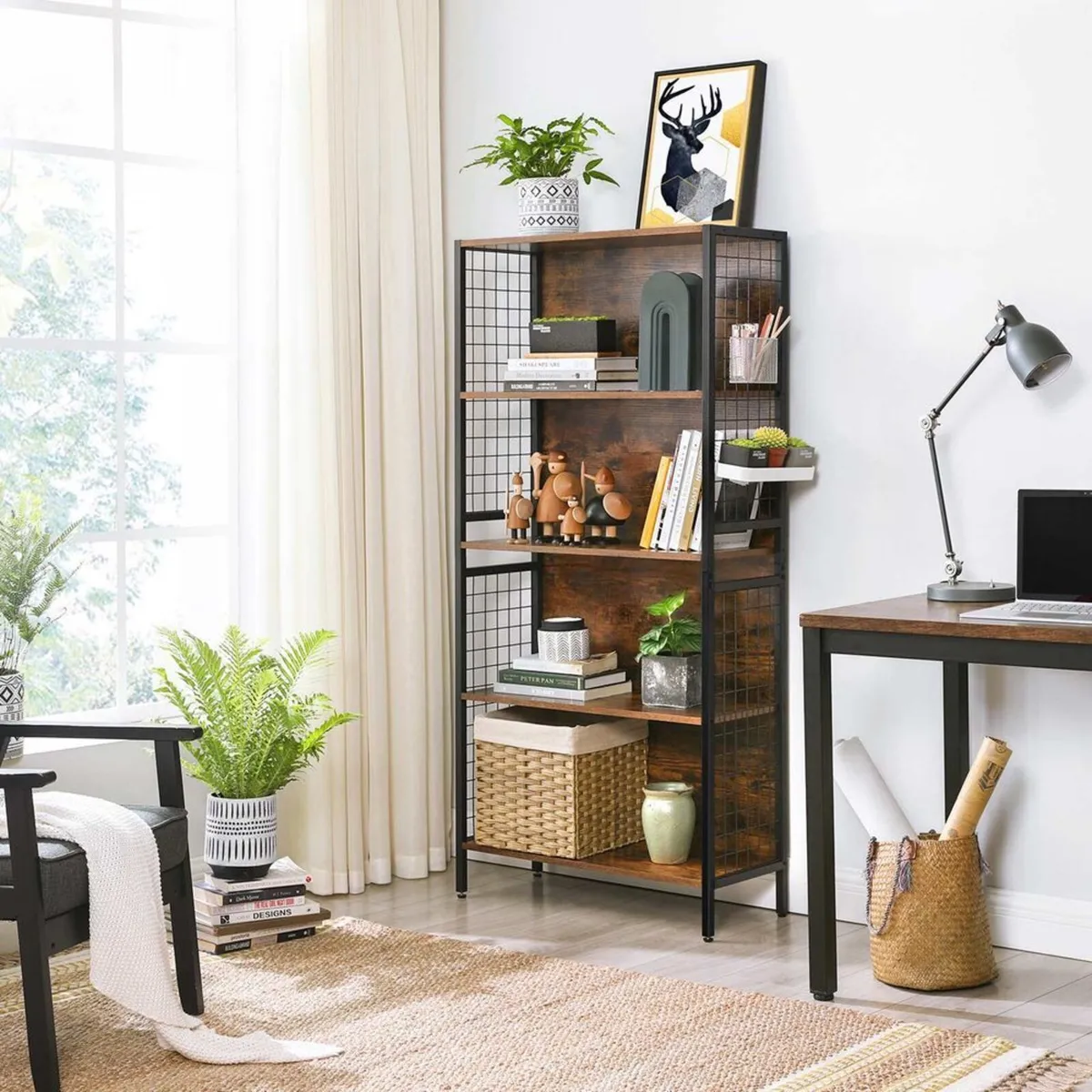 Rustic Bookcase 4 shelves - Image 1
