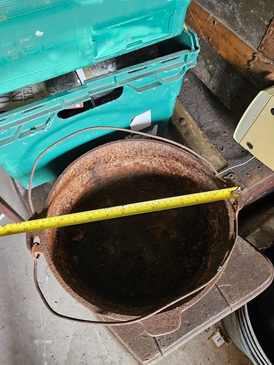 Vintage Antique Cast Iron Pot - Image 3