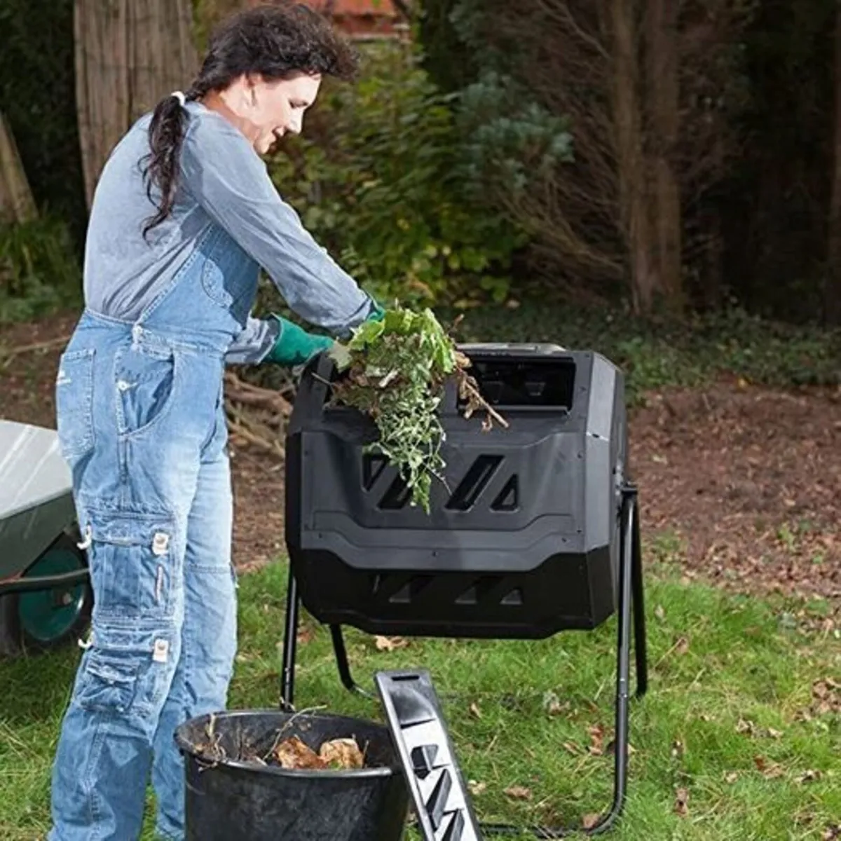 Drum Composter 160 Litre Rotatable Compost Garden - Image 1