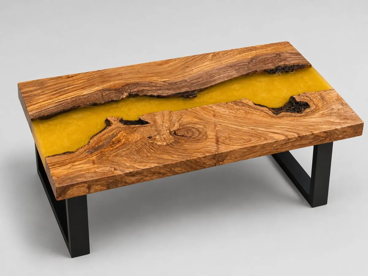 Epoxy River Ash Burl & Olive Wood Slab Sets - Image 3
