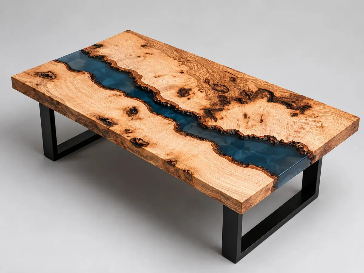 Epoxy River Ash Burl & Olive Wood Slab Sets - Image 1