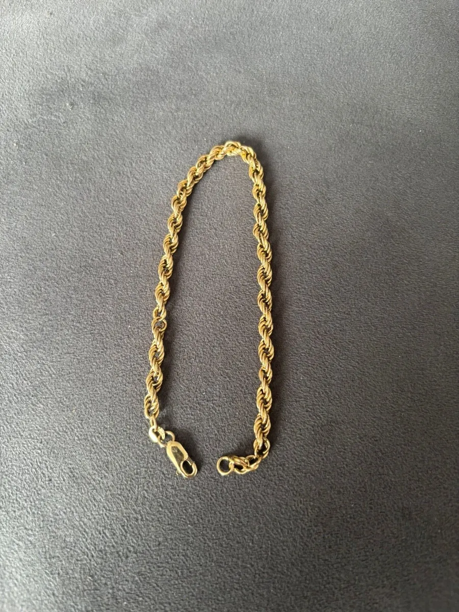 9K Gold Wrist Rope Chain - Image 1