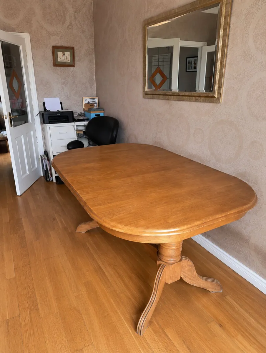 Solid Wood Extendable Dining Table & 5 Chairs - Image 3