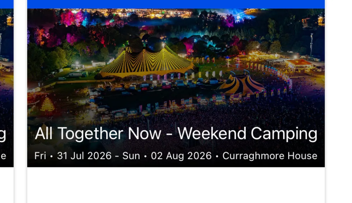 All together Now tickets and glamping - Image 1