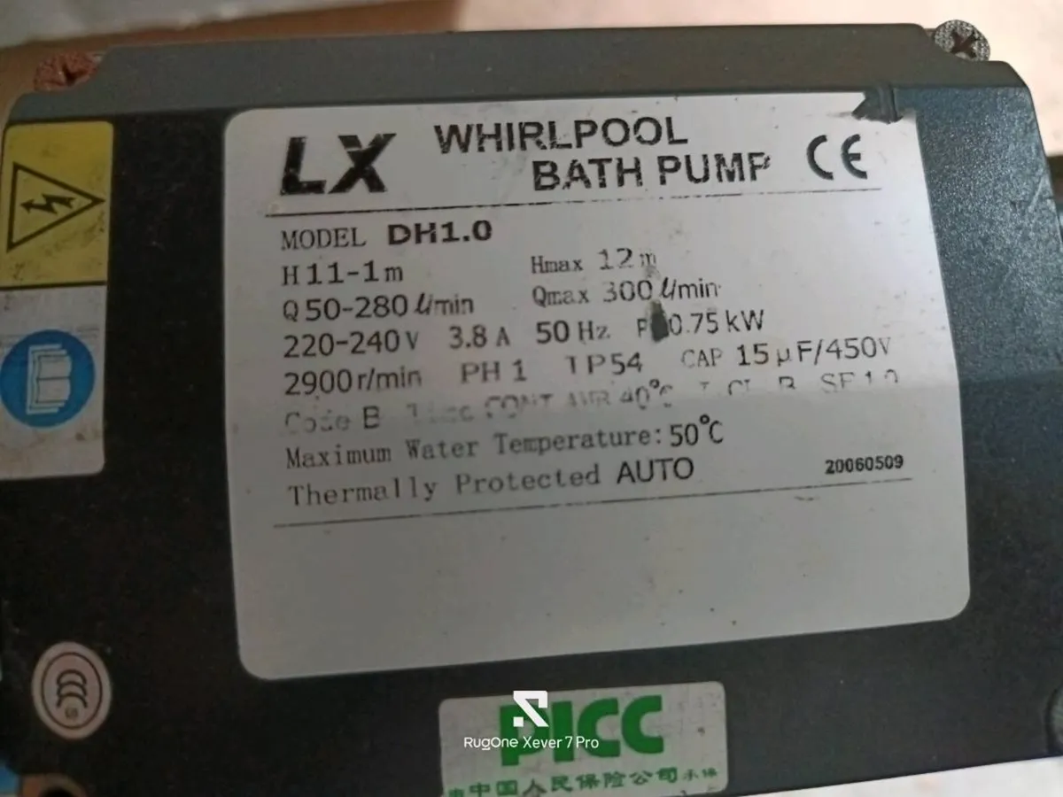 Jacuzzi/wirlpool bath pump DH 1.0 - Image 1