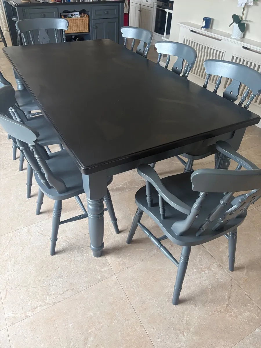 Kitchen table & 8 chairs - Image 1
