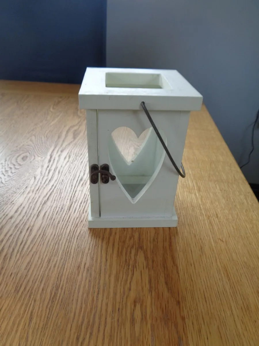 Shabby Chic Wooden Lanterns x 4 for Sale - Image 1