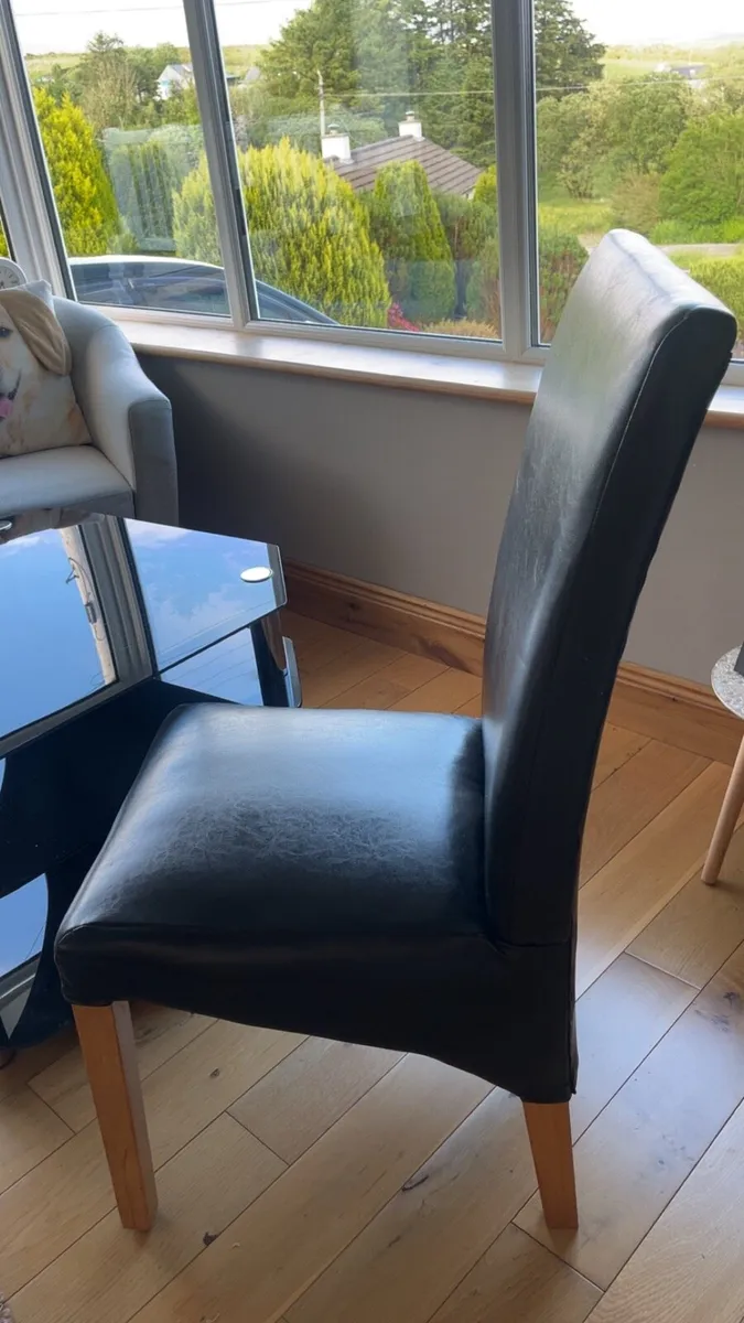 Leather Dining Chairs & TV Stand - Image 3