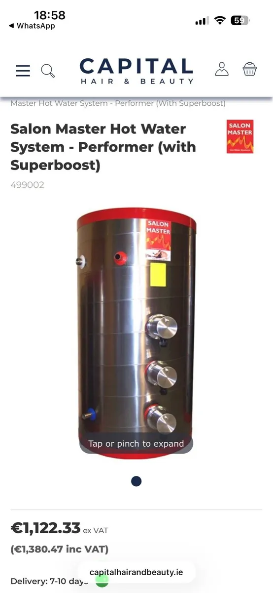 Salon master hot water system - Image 1