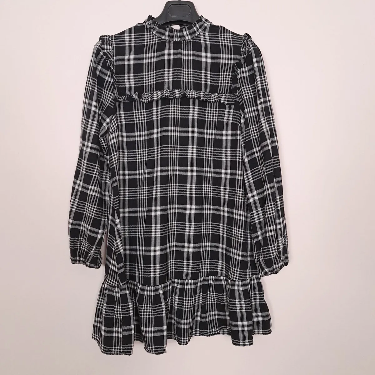 Nobody's Child Black White Plaid Mini Dress 10UK - Image 1