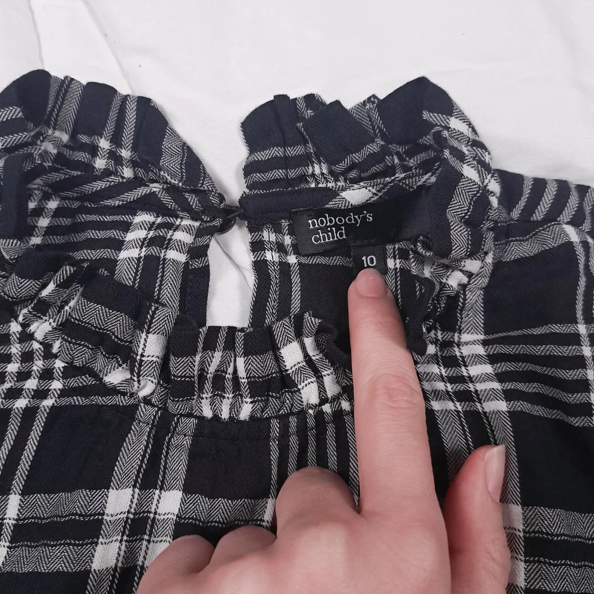 Nobody's Child Black White Plaid Mini Dress 10UK - Image 3