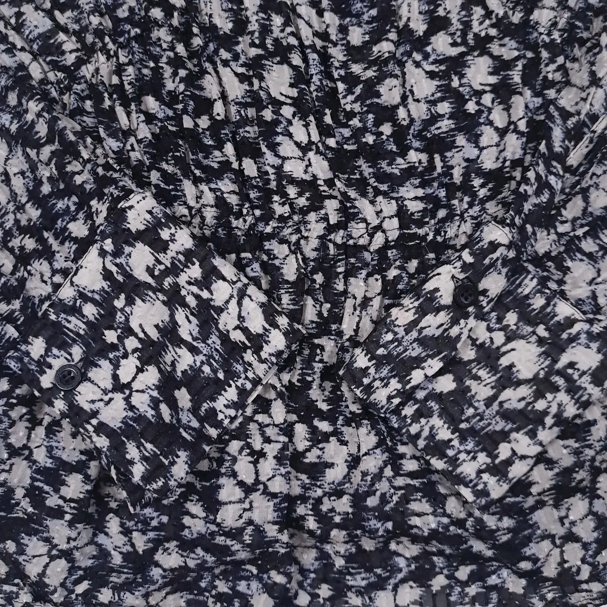 Second Female Black White Floral Blouse Size XS - Image 4