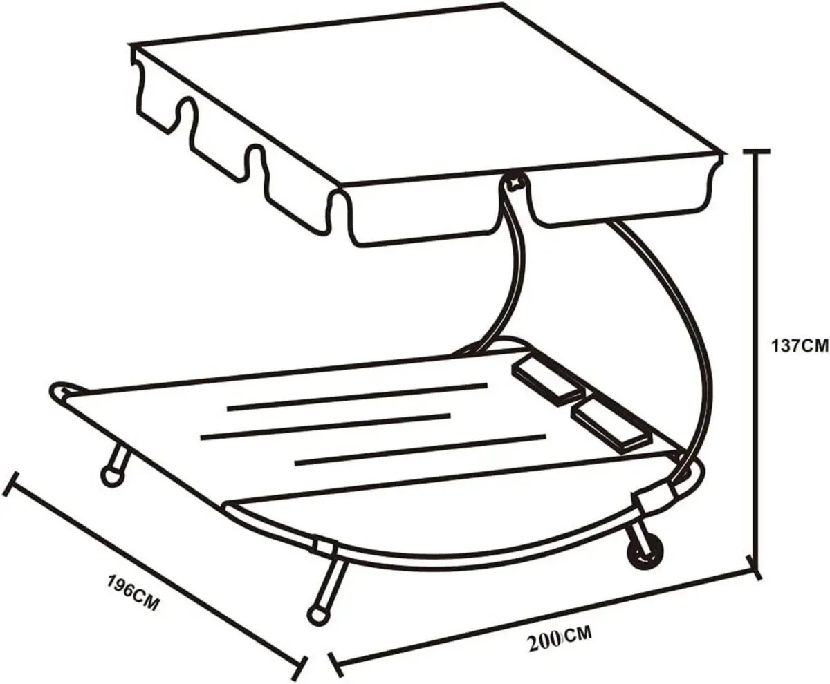 Double Sun Lounger Canopy Outdoor Daybed - Image 3
