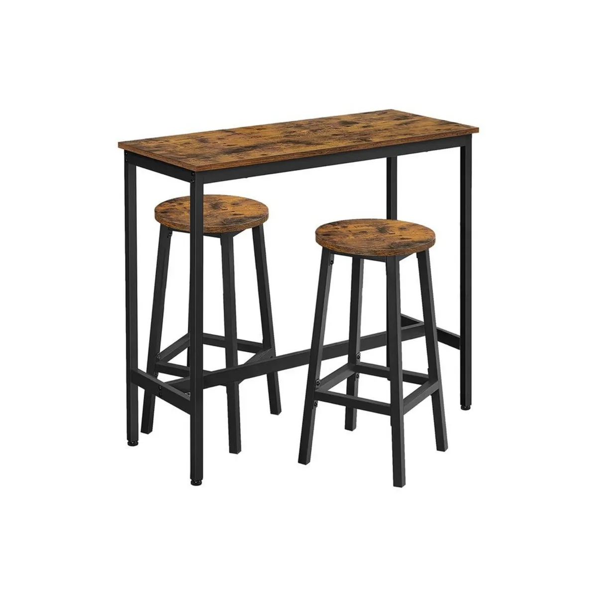 Bar Table Set, Bar Table with 2 Bar Stools - Image 2