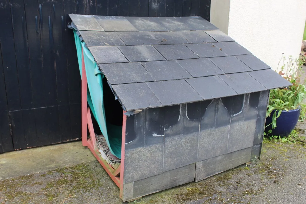Lean-to dog shelter