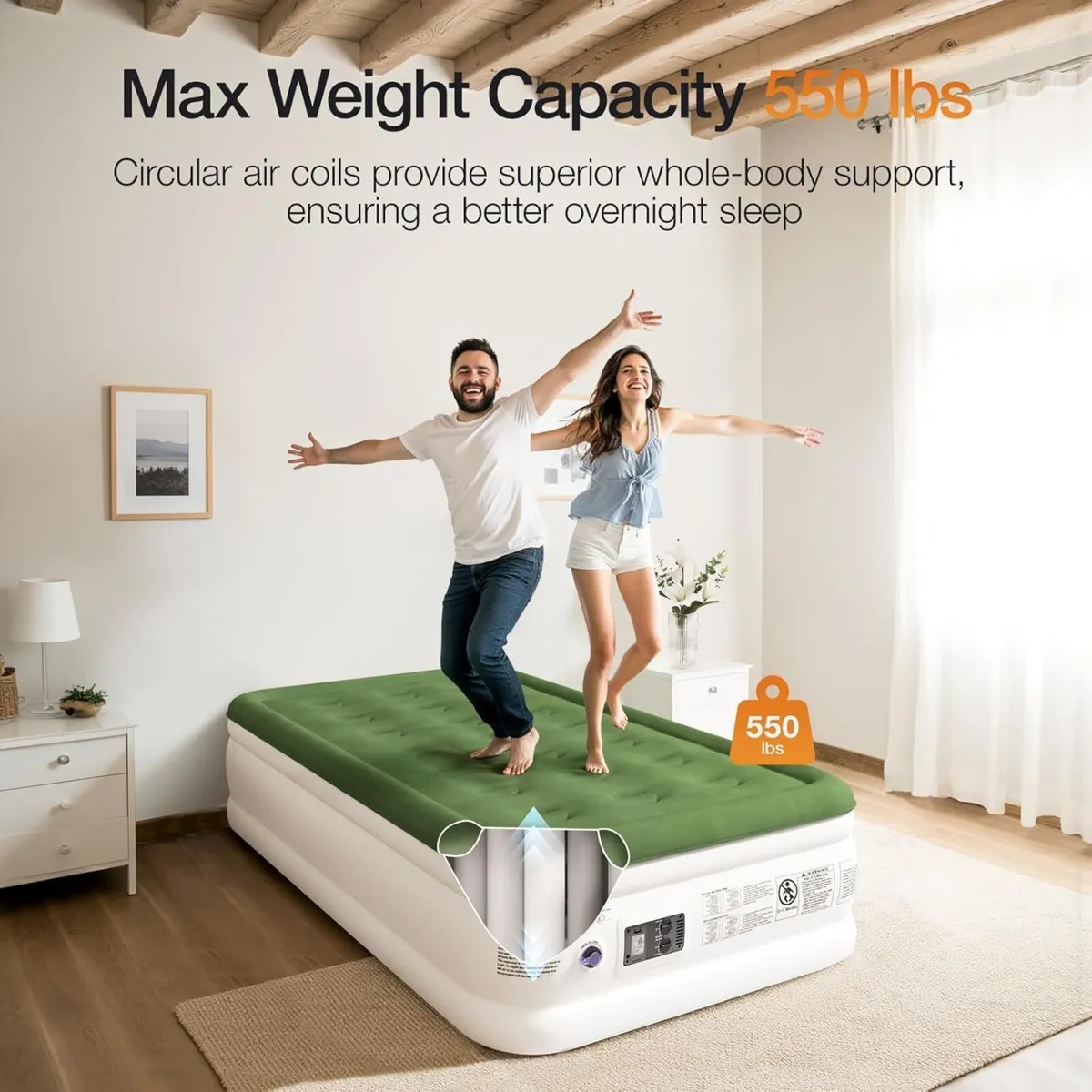 Single Inflatable Mattress Air Bed for Home with - Image 4